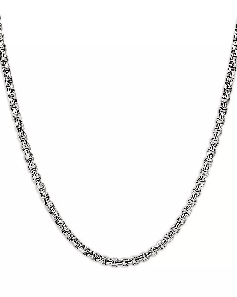 John Hardy Sterling Silver Chain Box Link Necklace, 22