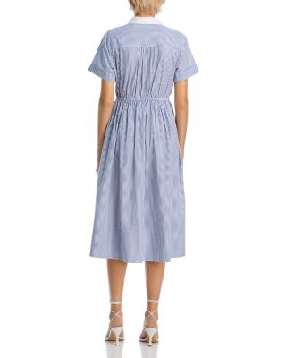 Stripe Smock Waist Midi Shirt Dress - Exclusive