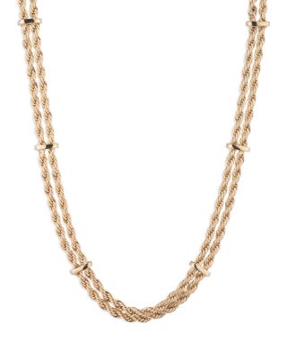 Ralph Lauren - Two Row Rope Chain Collar Necklace, 16", 16.5"