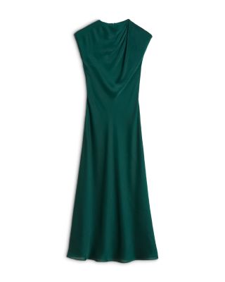 green dress ted baker Shop Talyahh Crepe Jersey Button Down Collared Midi Dress Dk-Greenfor Women  Online main image 0