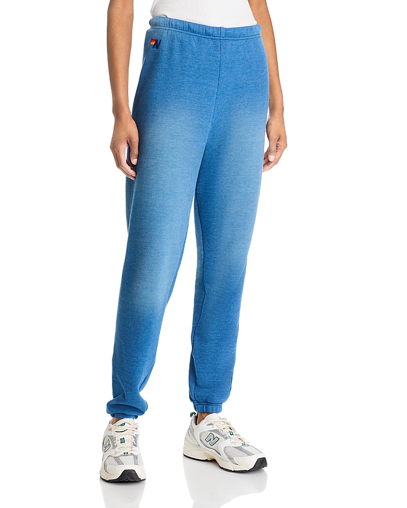 Aviator Nation Rainbow Stripe Sweatpants in Faded Smoke