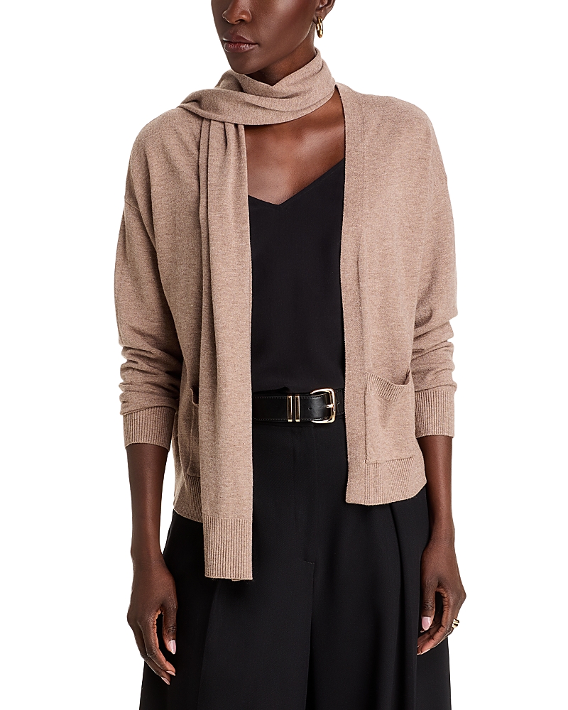 Sioni Cardigan & Scarf Set In Heather Beaver