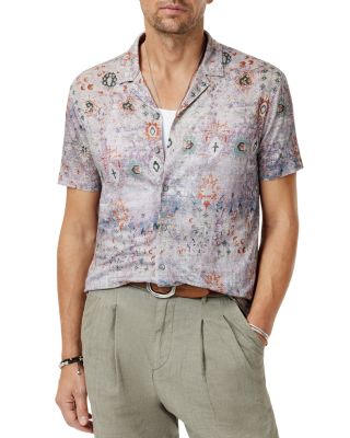 Espino Linen Printed Camp Shirt