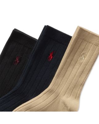 Boys' Classic Solid Rib Socks, Pack of 3 - Little Kid, Big Kid