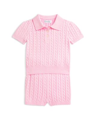 Ralph Lauren - Girls' Mini Cable Cotton Polo Shirt & Short Set  - Baby