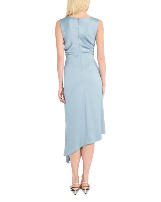 Boat Neck Asymmetric Midi Dress