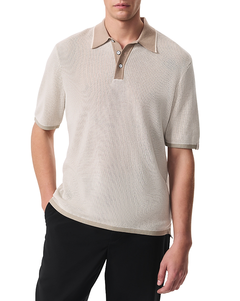 Rag & Bone Harvey Classic Fit Polo Shirt In Light Beige