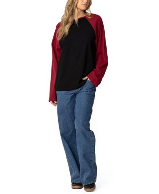 Oversized Raglan Long Sleeve T Shirt