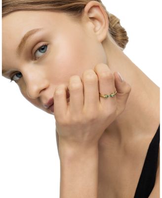 Renaissance Ring in 18K Yellow Gold with Emeralds, 2.3mm