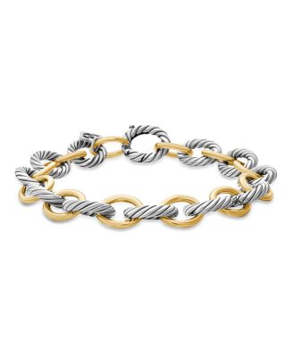 Oval Link Bracelet with Gold, 8"