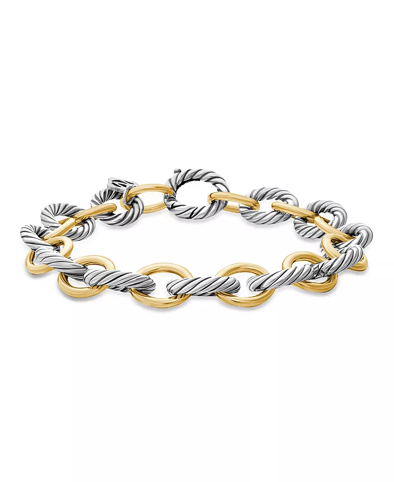 David Yurman Oval Link Bracelet with Gold, 8