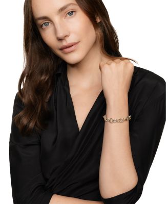 Oval Link Bracelet with Gold, 8"