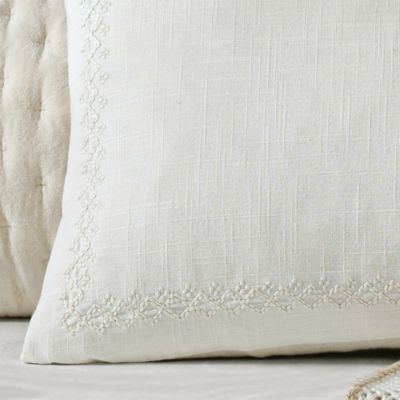 Pure Border Embroidered Decorative Pillow, 14&amp;quot; x 20&amp;quot;