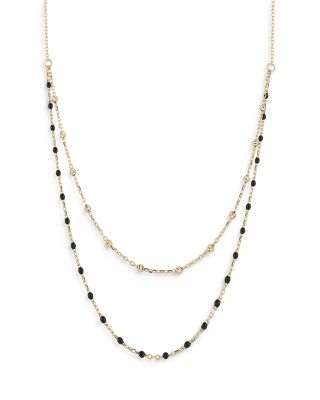 Moon & Meadow - 14K Yellow Gold Double Layered Necklace, 16"