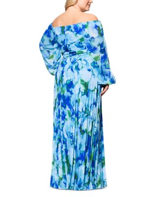 Pleated Chiffon Gown