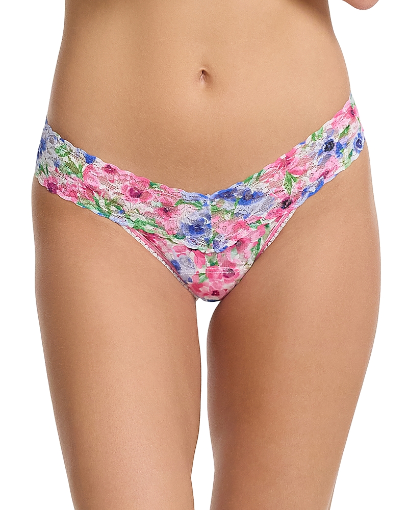 Hanky Panky Printed Signature Lace Low Rise Thong In Paint And Pour