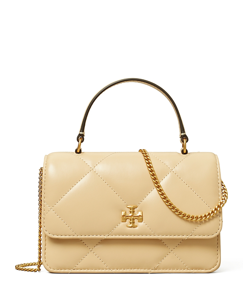 Tory Burch Mini Kira Diamond Quilt Top Handle Chain Wallet