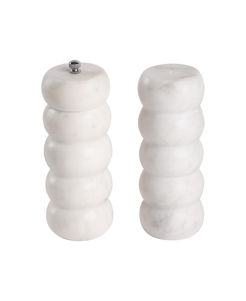 Gauri Kohli Quinto Marble Salt & Pepper Set - Large In White