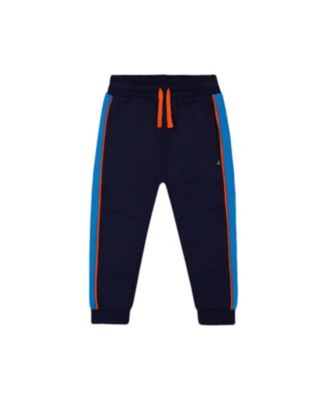 Deux par Deux - Boys' Fleece Sweatpants with Contrast Sides Navy - Baby