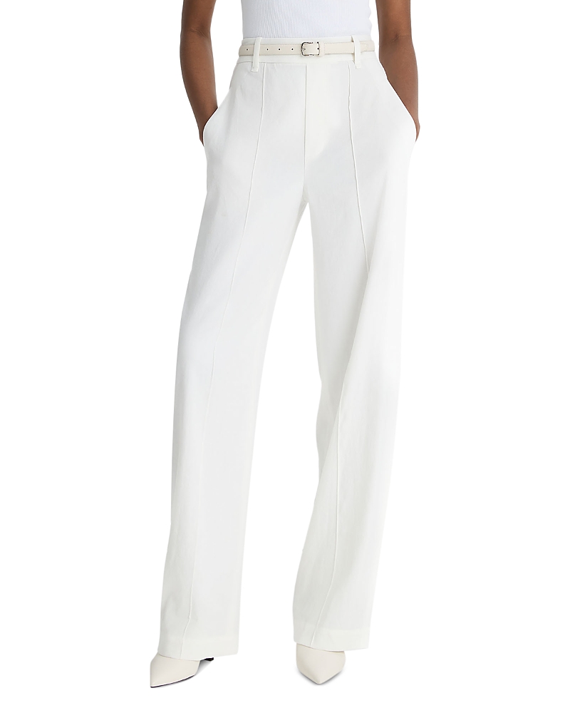 Vince Double Waist Cotton Twill Pants In Off White