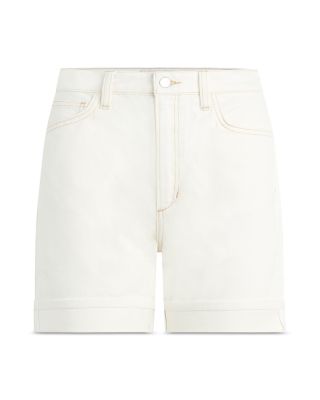 The Joey High Rise Cuffed Jean Shorts in Milk