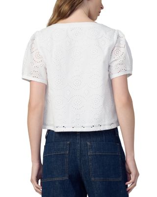 The Halle Short Sleeve Eyelet Blouse
