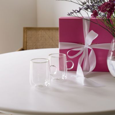 Artesano Hot and Cold Beverages Insulated Extra Large Latte Glass with Handle, Set of 2