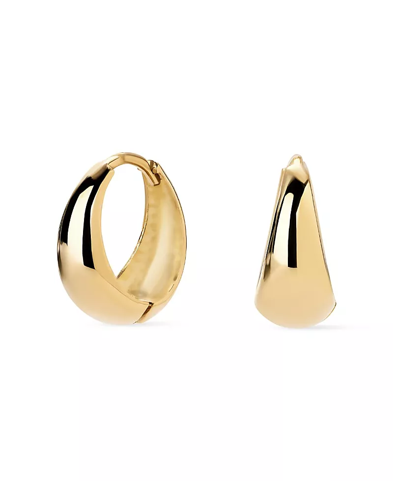 Ana Luisa Solid Gold Tapered Mini Huggie Hoops