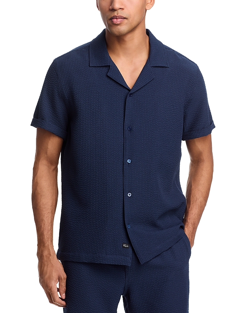Rails Amalfi Short Sleeve Seersucker Button-up Shirt In Navy Seersucker