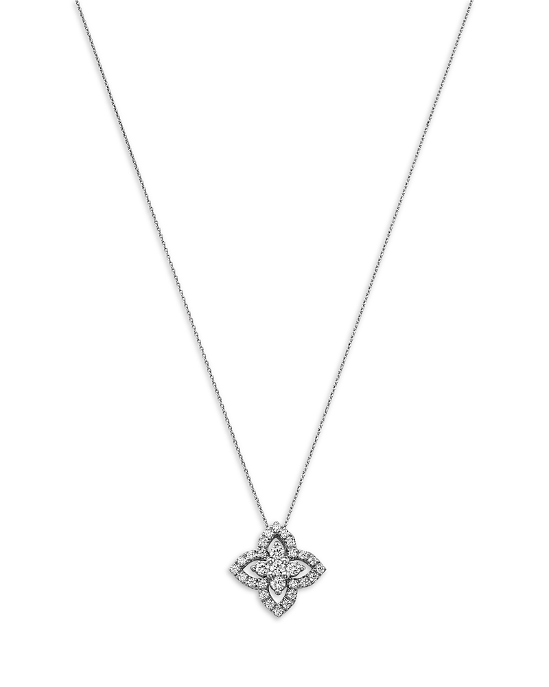 Bloomingdale's Fine Collection Diamond Clover Pendant Necklace In 14k White Gold, 0.50 Ct. T. W. In White