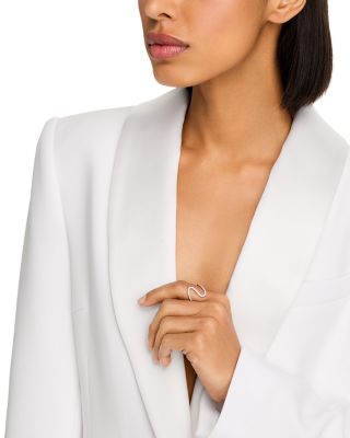 Diamond Wave Ring in 14K White Gold, 0.33 tcw