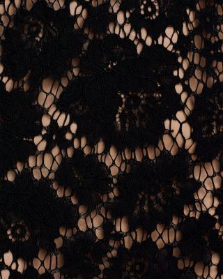 Black Fine Lace Midi Dress