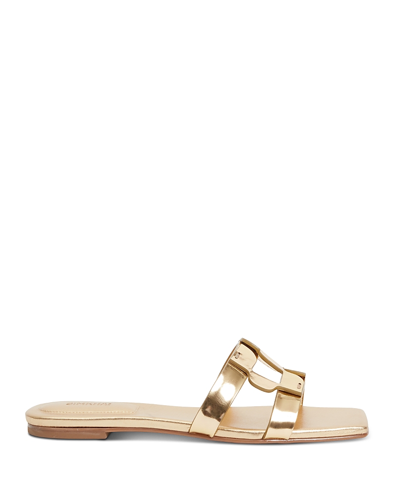 Simkhai Women's Monogram Metallic Sandals