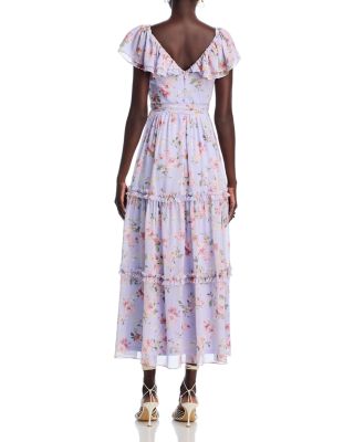 Floral Flutter Sleeve Maxi Dress - Exclusive