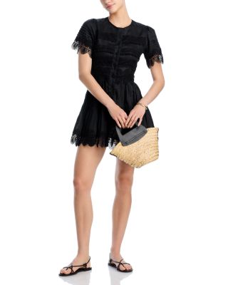 Violette Lace Trim Linen Dress