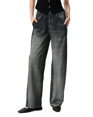rag & bone - Miramar Wide Leg Cotton Terry Track Pants