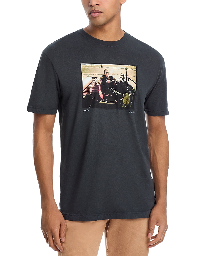 Clinch Collections Bruce Car Graphic Tee In Fade Black