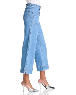Benji High Rise Cropped Wide Leg Jeans in Blue Haze