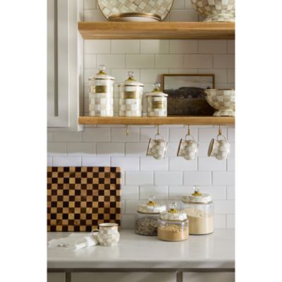 Mocha Check Small Kitchen Canister