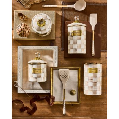 Mocha Check Small Canister