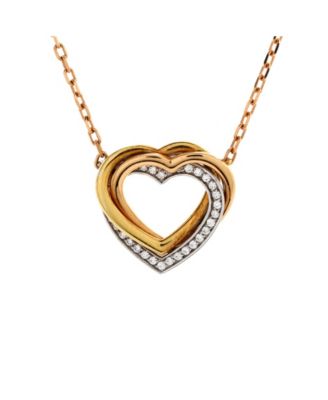 Pre-Owned Cartier - Trinity de Cartier Heart Pendant Necklace 18K Tricolor Gold with Diamonds