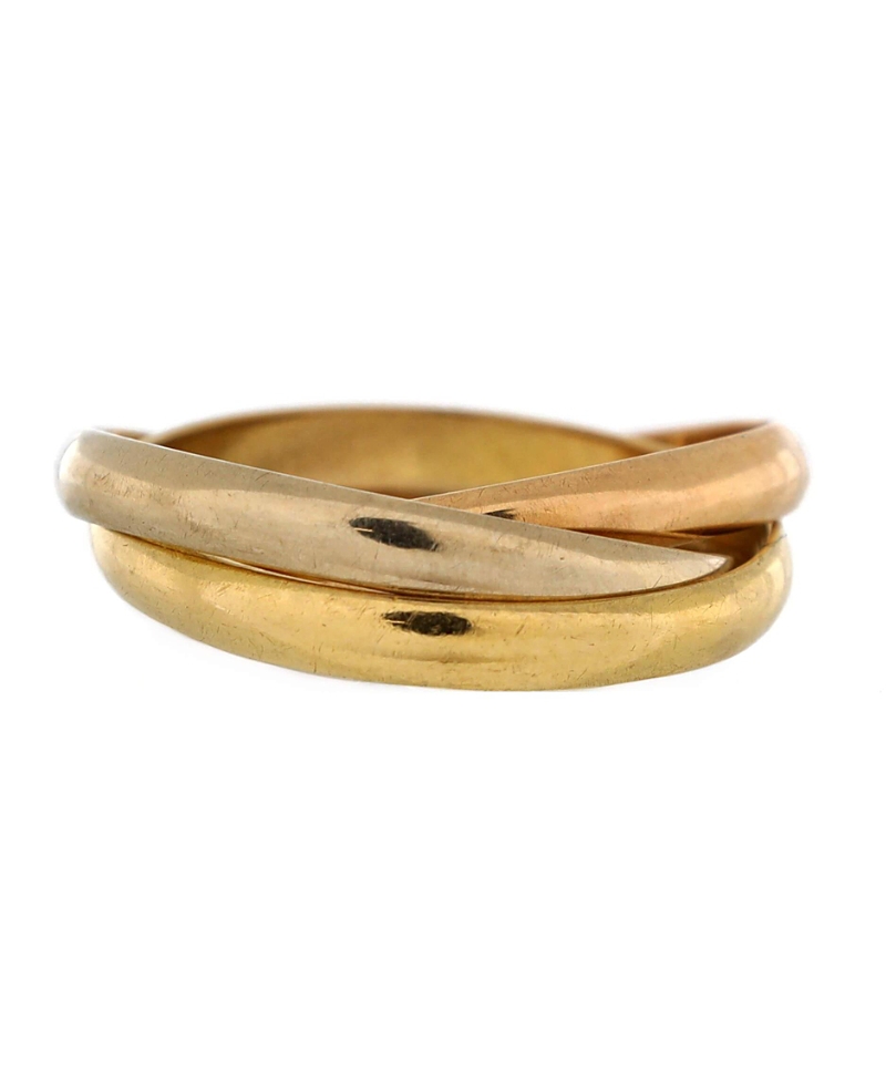 Pre-owned Pre-owned Cartier Cartier Small Trinity Ring 18k Tricolor Gold In K Gold