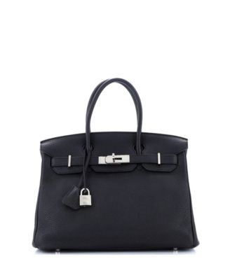 Pre-Owned HERMÈS - Birkin 30 Handbag Black Clemence with Palladium Hardware