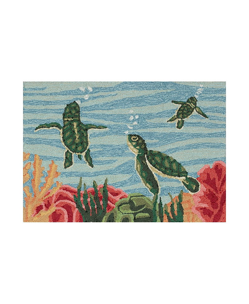 Liora Manne Frontporch Swimming Baby Turtles Area Rug, 1'8 x 2'6