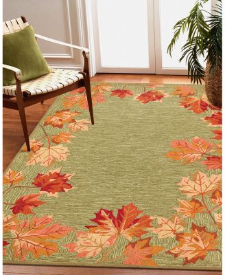Liora Manne Ravella Falling Leaves Border  Area Rug Collection