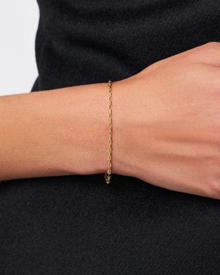 Solid Yellow Gold Anchor Chain Bracelet