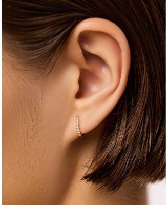  Gold Lab-grown Diamond Huggie Stud Earrings