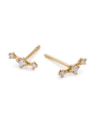  Gold Triple Lab-Grown Diamond Studs