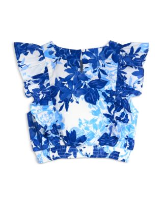 Girls' Cropped Ruffled Top, Little Kid, Big Kid - Exclusive