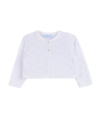 Girls' Diamond Pointelle Cropped Cardigan - Baby